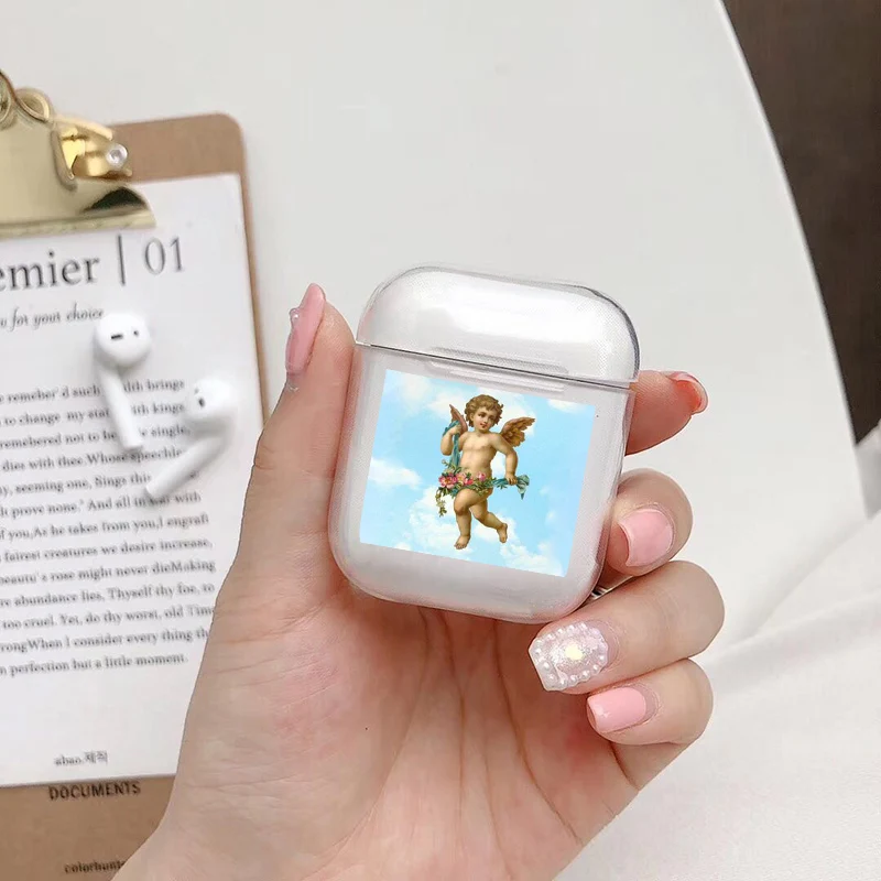 Мягкие милые наушники чехол для Apple airpods чехол Роскошный ангел ребенок прекрасный Air Pods чехол для Airpods 2 прозрачный, мягкий чехол