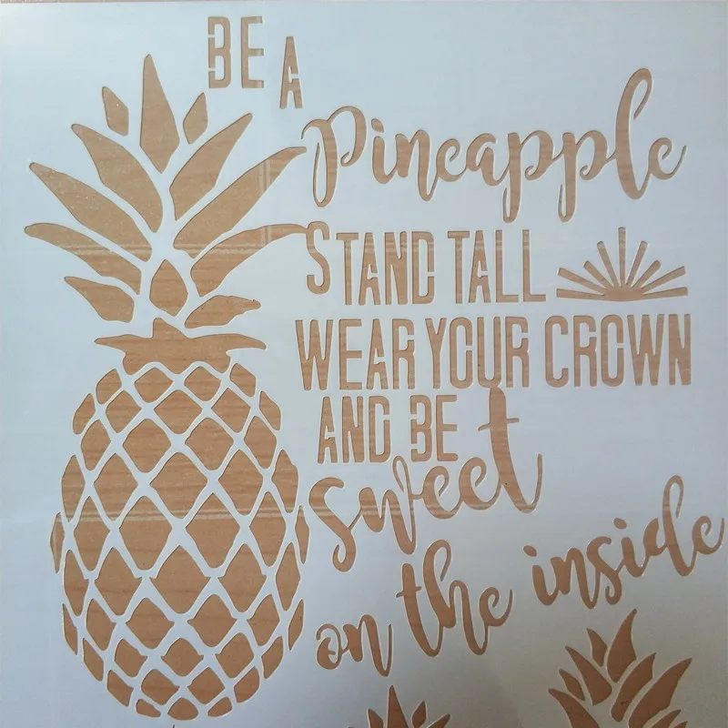 A4 Size DIY Painting Pineapple Design Stencils Template For Wall Fabric Wood Furniture Decor Embossing Paper Cards |