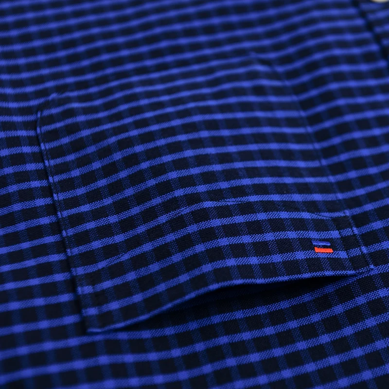 Мужская Повседневная рубашка в клетку Классическая из ткани Оксфорд с длинными