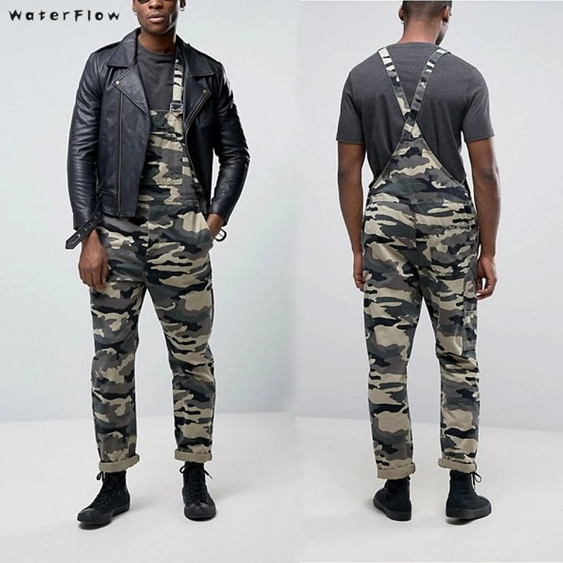 2019 новый модный мужской комбинезон Камуфляжный Рюкзак Хлопок повседневные