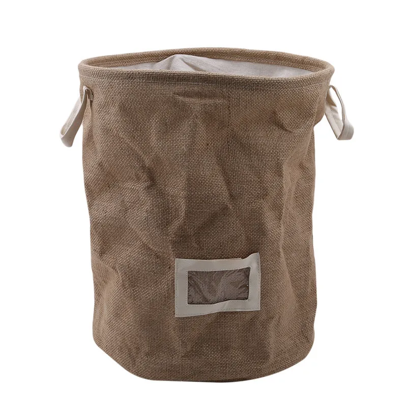 1 шт. желтый небольшой японский из натурального джута сортировки ящики корзины