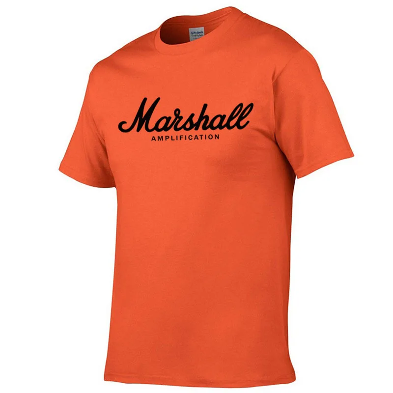 Летняя брендовая футболка Marshall из 100% хлопка Мужская с короткими рукавами модная