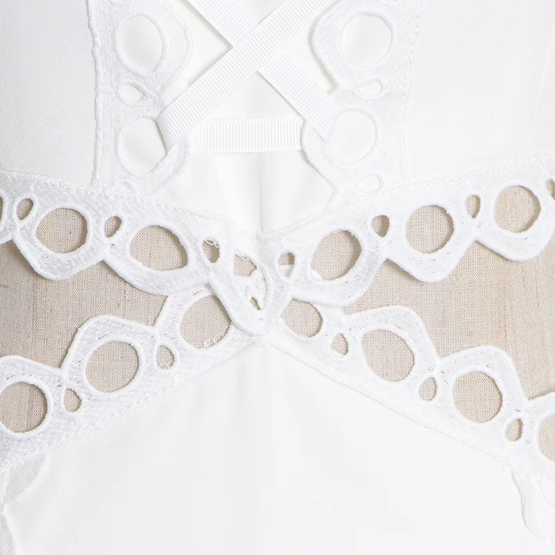 Женское облегающее платье-миди черное белое платье с вырезами на талии вечернее