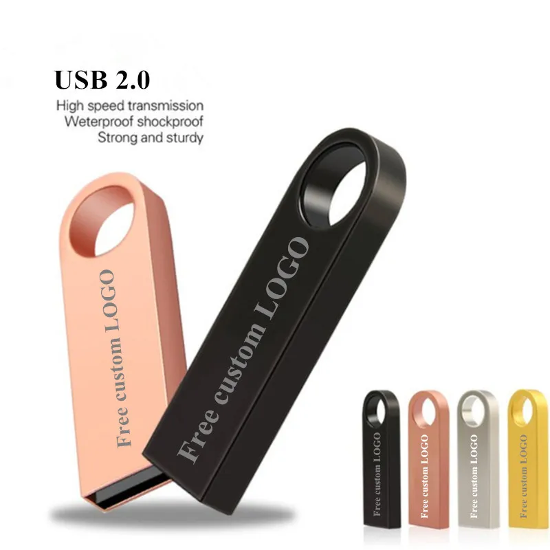 Usb флеш-накопитель 128 ГБ 64 32 16 8 4 Гб для ключей водонепроницаемый металлический