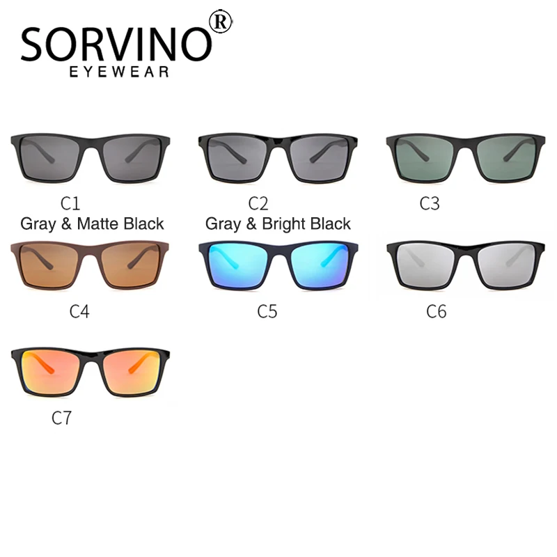 Мужские квадратные солнцезащитные очки SORVINO дизайнерские винтажные