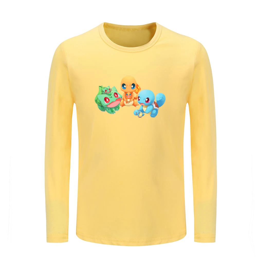 Милые детские футболки с рисунком Pokemon Charmander Bulbasaur покебол Сквиртл Детские