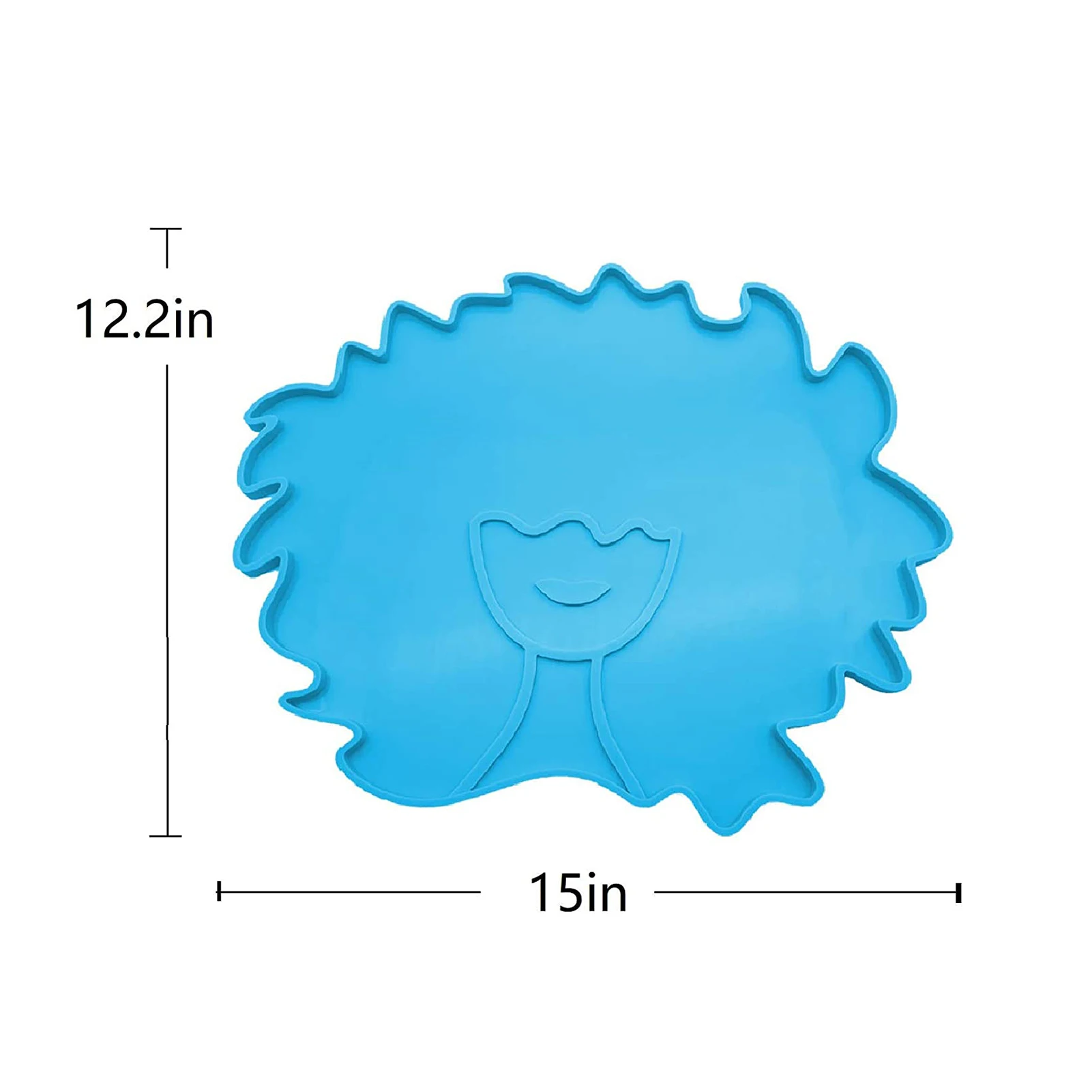 

12.2 X15in Female Thick Hair Pattern Resin Tray Mold Head Silicone Resin Mold for Decorative Fashion Stylish Pendant