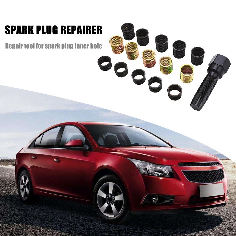 

16pcs 14mm Spark Plug Rethread Reamer Tap Thread Kit M14x1.25 Auto Repairer Cylinder Head For Repairing Car Tools Vehicle