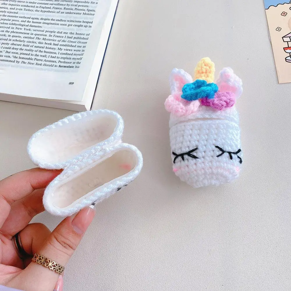 

3D silicone knitting funda for airpods 2 pro case earphone accessories luxury cover for Air pods pro Knit winter to keep warm
