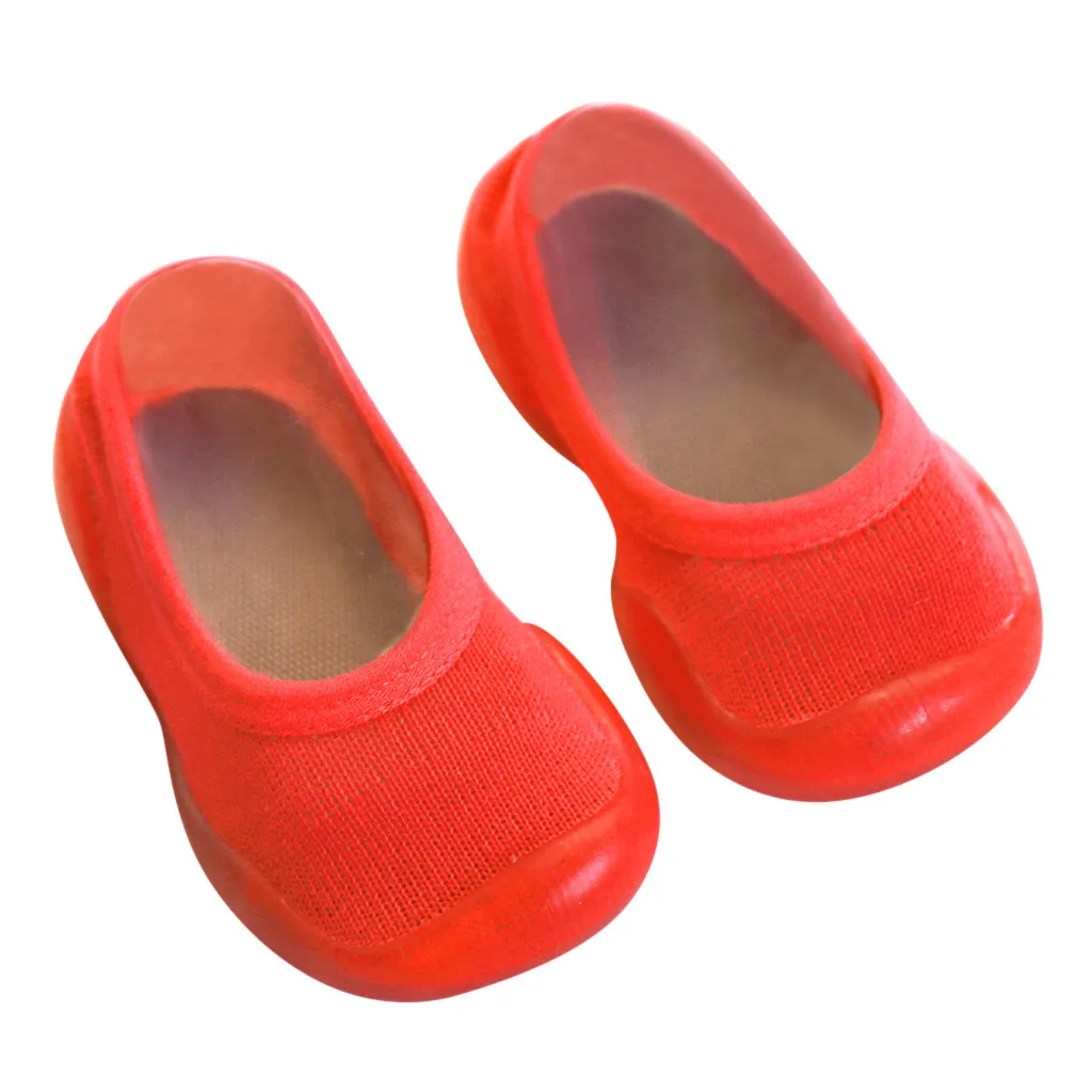 Watermelon Red Детские однотонные носки с мягкой резиновой подошвой для новорожденных девочек; носки-Тапочки - Цвет: Watermelon Red