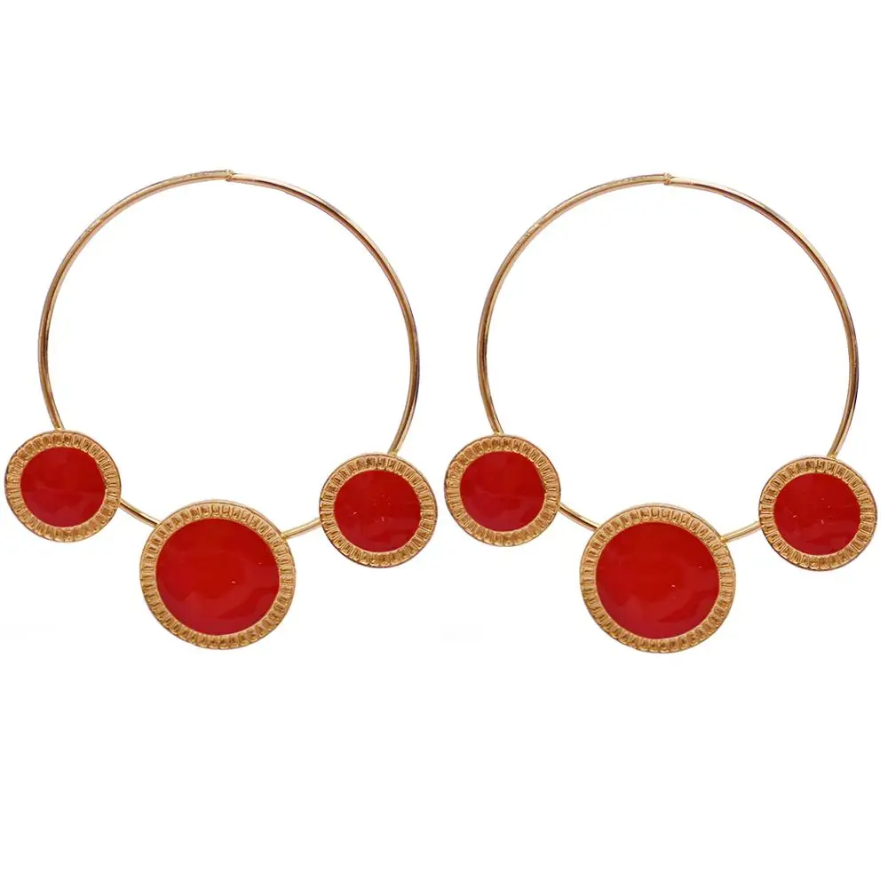 

New Fashion European and American Small Circle Long Pendant Earrings Big Circle Wild Jewelry Earrings.