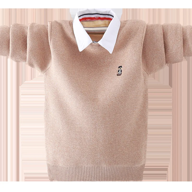 Зимняя детская одежда для мальчиков пуловер свитер хлопковые изделия теплый