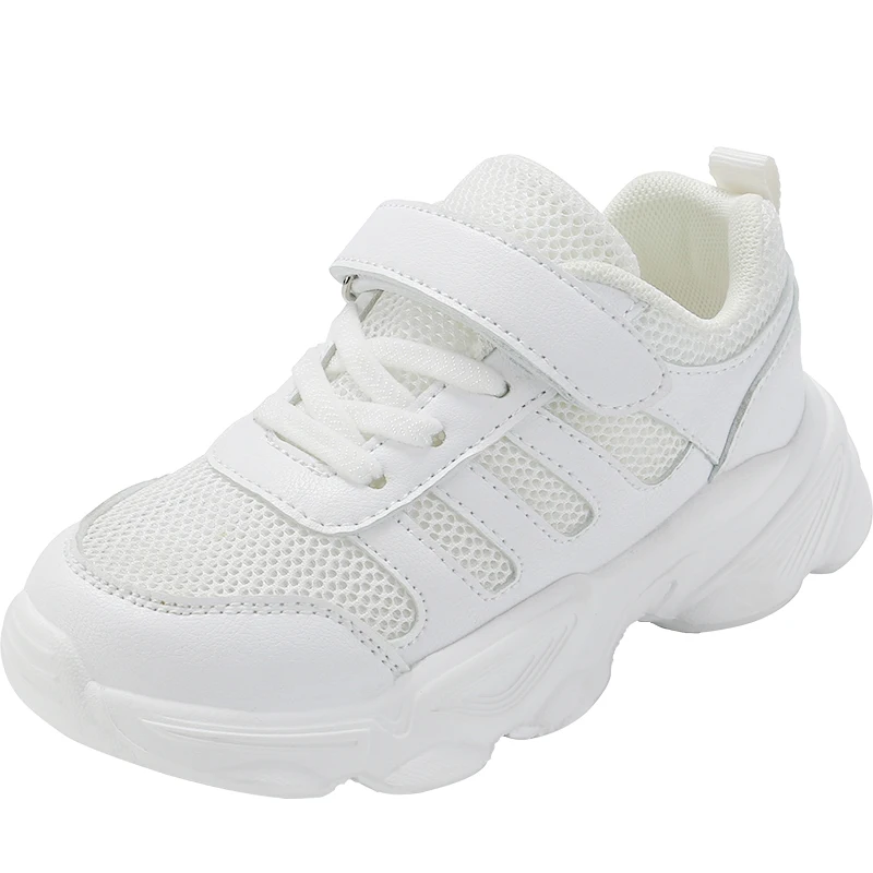 

Кроссовки детские, для мальчиков и девочек, черные, белые, с сетчатым верхом, размеры от 27 до 37, для летнего сезона 2021