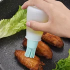 1 шт. силиконовая крышка бутылки для масла для пищевых продуктов, термостойкая щетка для волос, барбекю, выпечки, барбекю, масляная щетка, управляемая