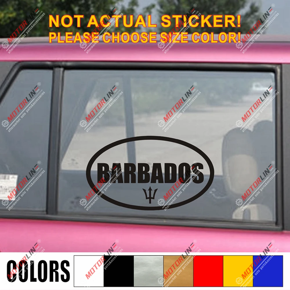 Барбадос овальная наклейка Trident автомобиль винил без bkgrd фотография | Автомобили