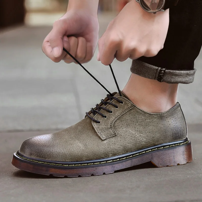 Мужские рабочие туфли Высококачественная кожаная обувь мужские повседневные