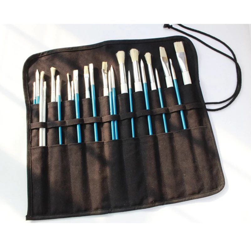

Floral pattern Roll-up Pencil Bag 20 Holder Case Artist Paint Organizer Pouch 62KA