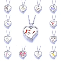 titanium steel hollow pendant multi style heart shaped aromatherapy essential oil diffuser necklace perfume sweater chain