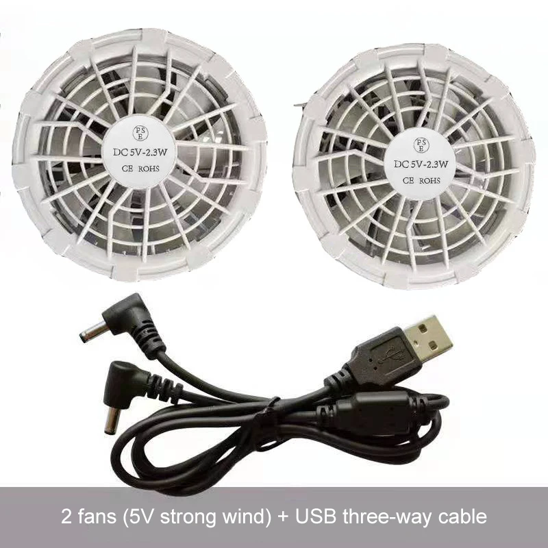 

PARATAGO Men USB Cooling Fan Jackets Summer Air Conditioning Clothes Ice Fans Hunting Fishing Cool Wind Coat No Battery PC135