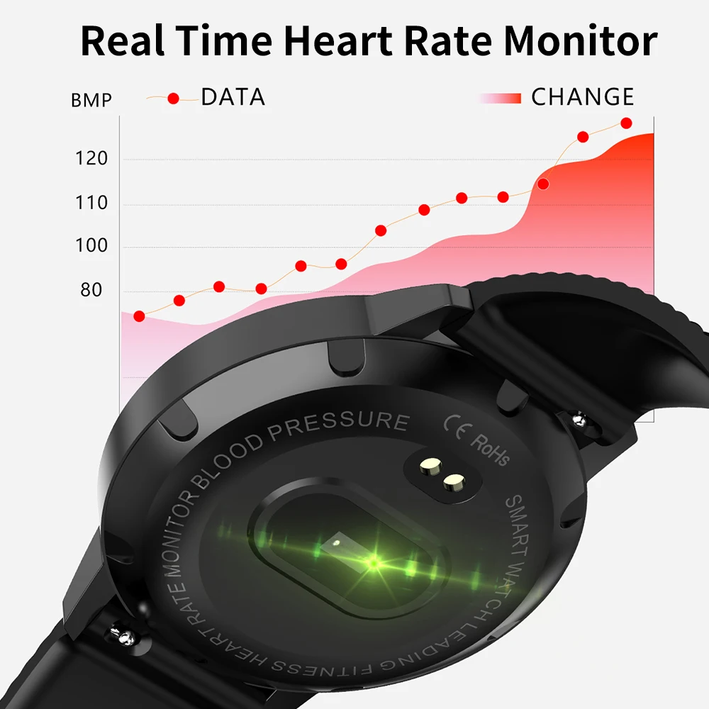 Умные часы для мужчин и женщин водонепроницаемые умные с монитором кровяного
