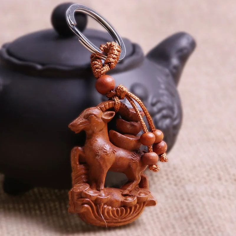 Автомобильные товары брелок для ключей цепочка из розового дерева кольцо