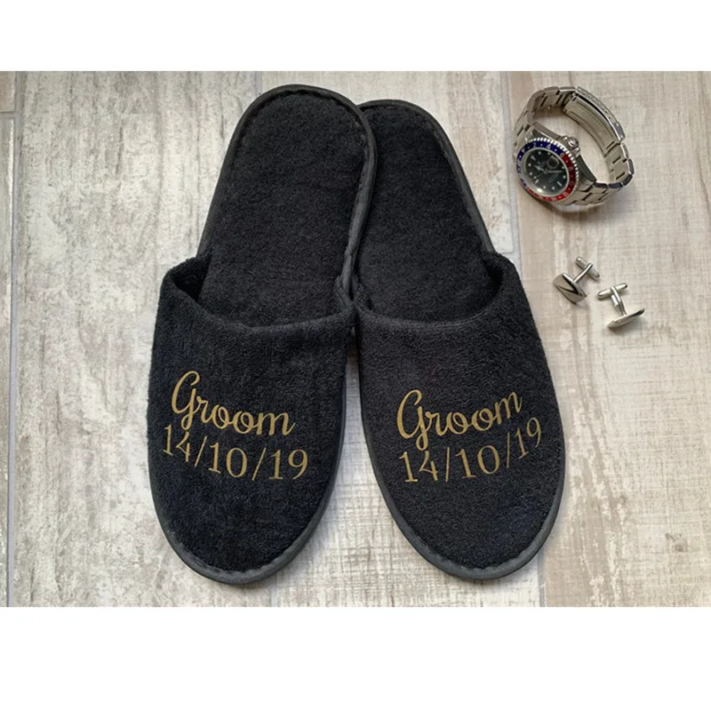 Персонализированные Роскошные золотистые мужские шлепанцы Шлепанцы для лучшего