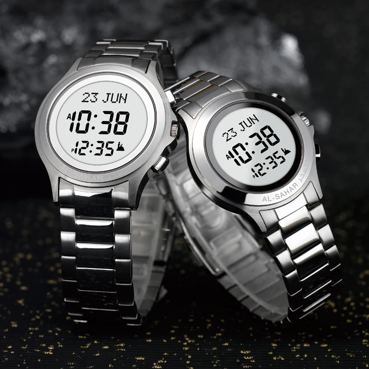 AL-SAHAR Round Classic Lover Wristwatch Athan Watch Men Accessory Azan Clock Fajr Time Reminder Muslim Jewelry | Наручные часы