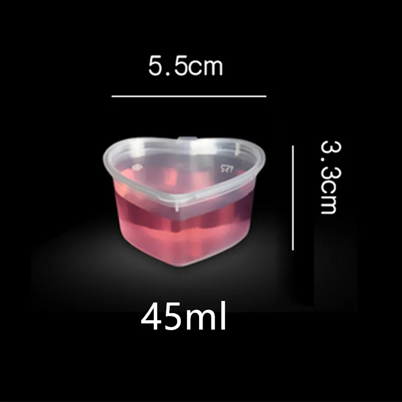 

100pcs High quality Valentine's Day diy baking favors packaging love plastic cup pudding yogurt jelly dessert cups with lids