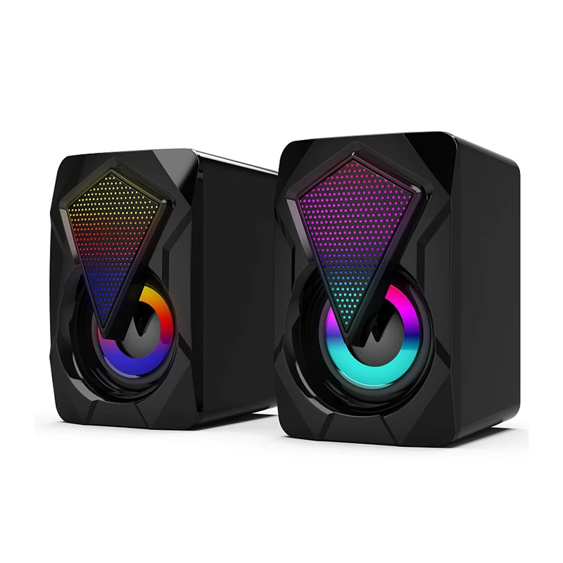 1 пара X2 стерео сабвуфер Звук Объемный громкоговоритель с RGB светильник кой для ПК