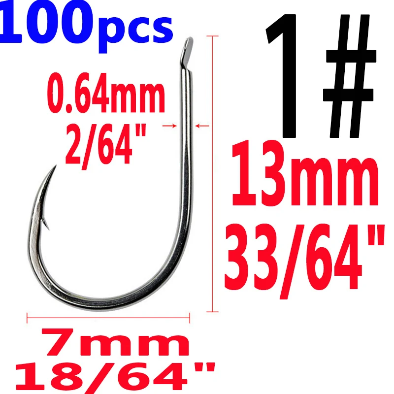 size1 100pcs 100 шт./лот рыболовные Крючки рыболовные крючки принадлежности для рыбалки блесны на карпа рыболовные снасти колючие 7 размеров приманка инструмент - Цвет: size1 100pcs