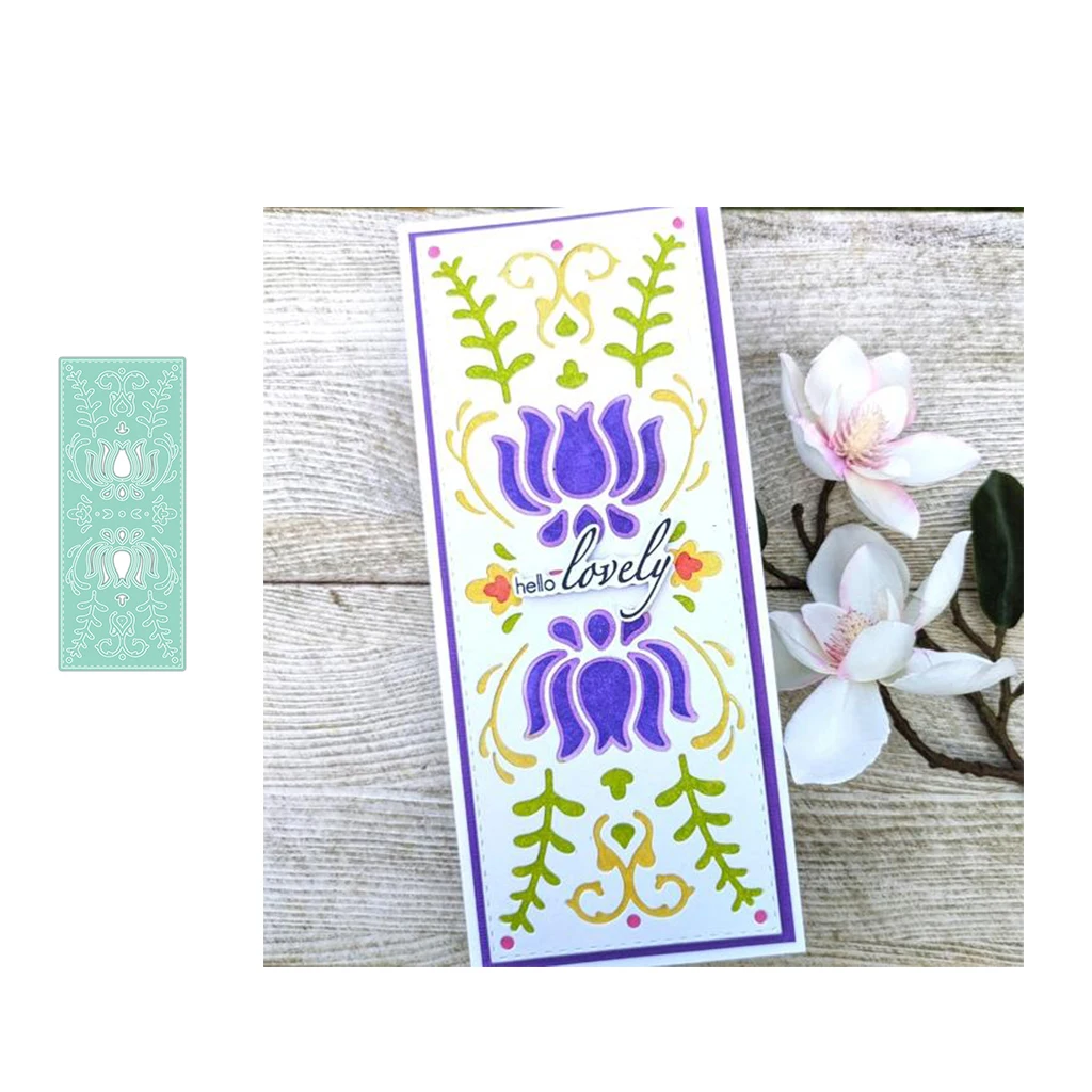 

2021 New Arrival Flower Leaves Rectangle Frame Metal Cutting Dies for Scrapbooking Tools Stencil Craft Mold Template Decor Model