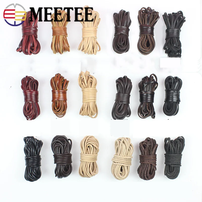 Meetee 5 метров 3 мм шнуры из натуральной кожи веревка воловьей Сделай Сам фурнитура