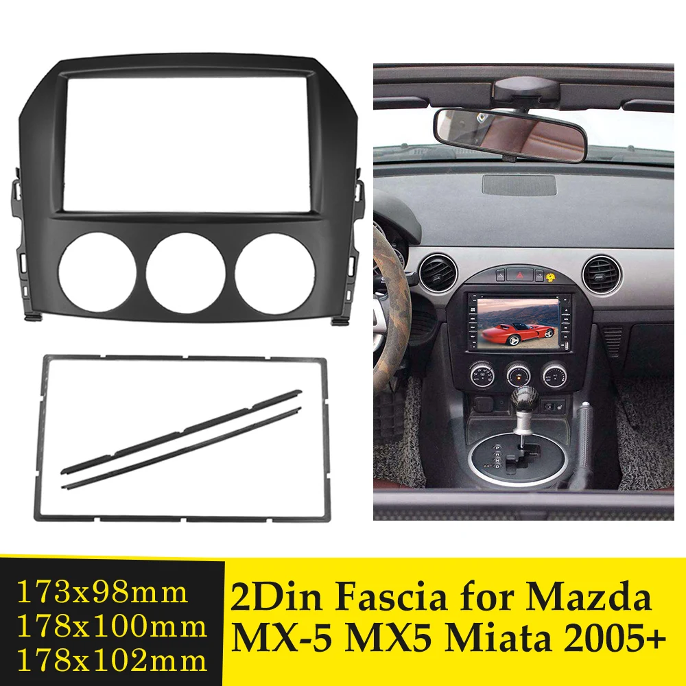 Двойной Din автомобильный аудио Рамка для Mazda MX-5 Miata 2005 + стерео адаптер CD обшивка