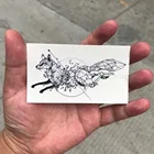 Водонепроницаемая временная татуировка Сибирский лес Медведь Дерево Птица лиса Сова волк КИТ тату флэш-тату поддельные для девушек женщин мужчин 7