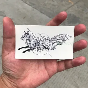 Водонепроницаемая временная татуировка Сибирский лес Медведь Дерево Птица лиса Сова волк КИТ тату флэш-тату поддельные для девушек женщин мужчин 7