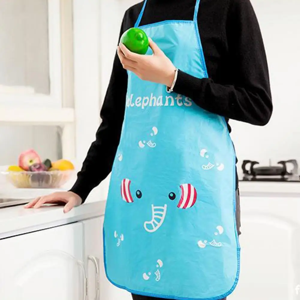 

Portable Attractive Sleeveless Elephant Panda PVC Oil-proof Adjustable Apron for Home