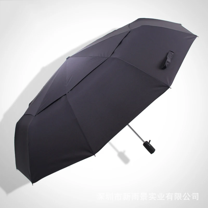 Ветрозащитный двухслойный большой зонт 10K от дождя для женщин и мужчин полностью