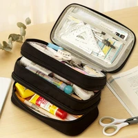 portable pencil case multi function large capacity polyester storage desk organizer pencil bag for school
