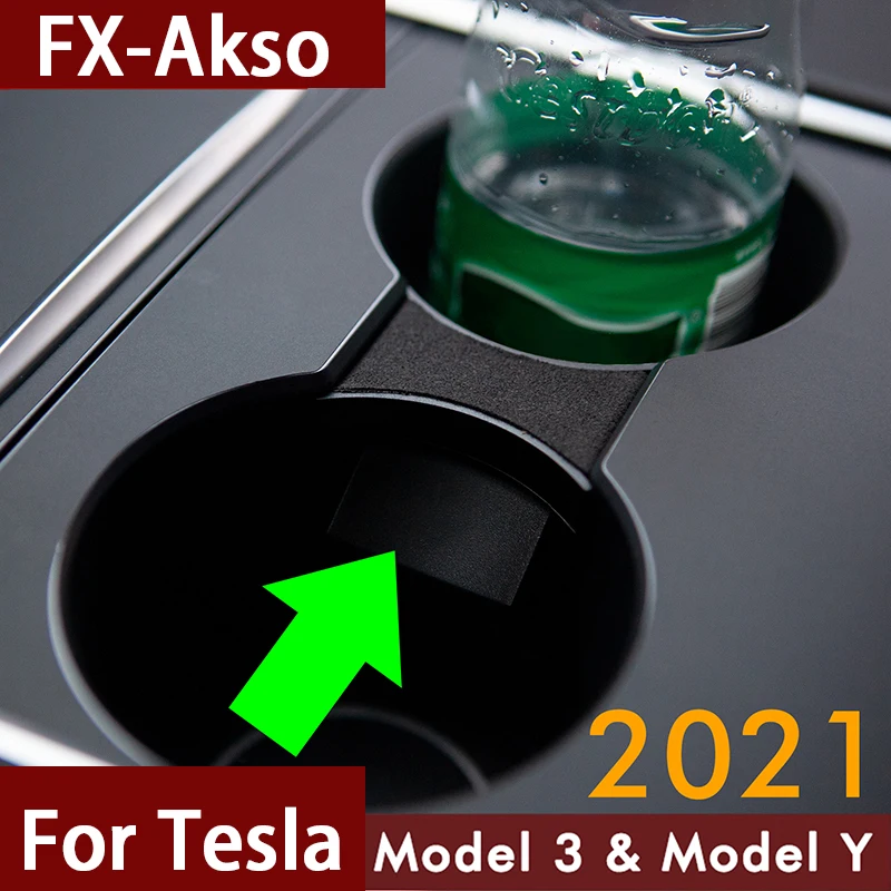 

Model3 Car Water Cup Holder For Tesla Model Y 2021 Accessories Interior Center Console Storage Organizer Model 3 Three