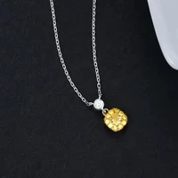 18k white gold natural yellow diamond pendant ladies engagement party fine jewelry