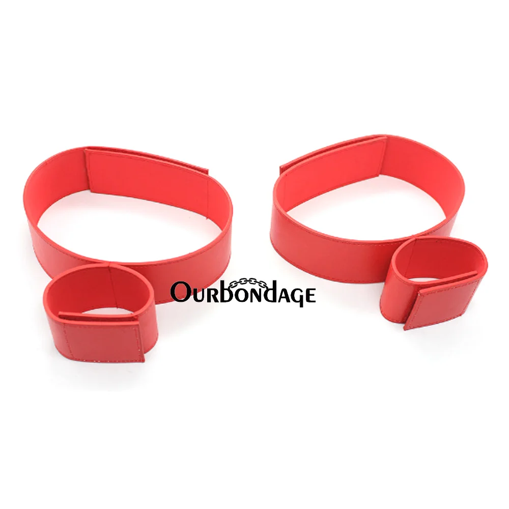 Ourbondage 2 цвета из искусственной кожи волшебная лента фетиш ноги открытые БДСМ