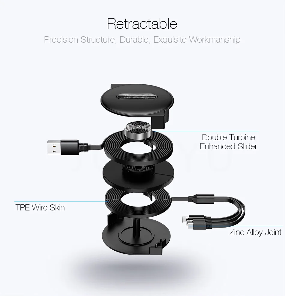 Кабель Micro USB для зарядки телефона, кабель type-C, 3 в 1 для iphone, samsung, huawei, Xiaomi, выдвижной кабель для синхронизации данных