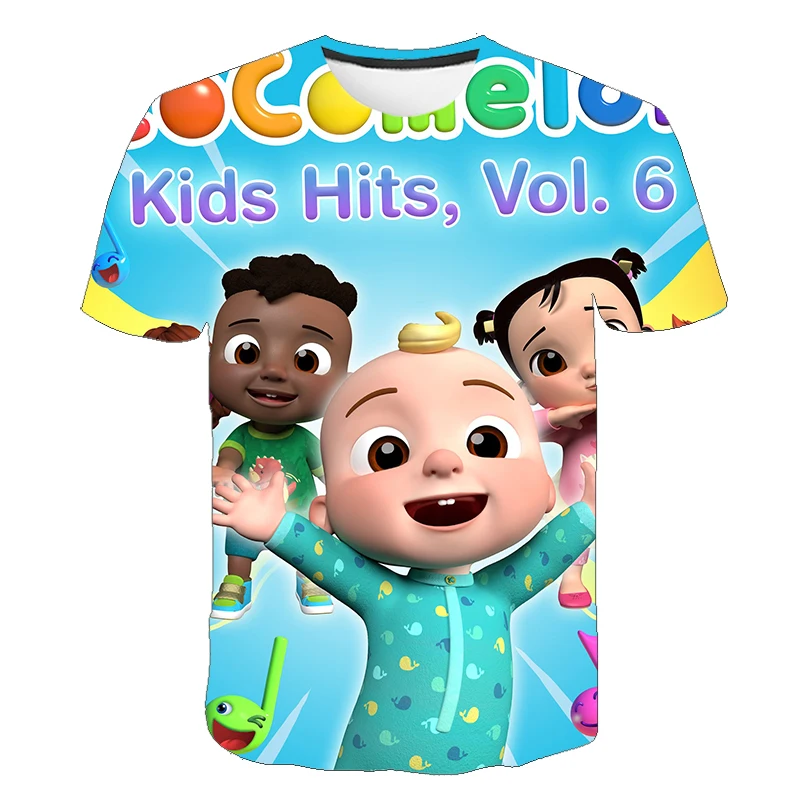 

Cartoon Baby Kids Cocomelon Good Brushing Habits Boys Girls Children Short Sleeve Summer Clothing 3D Animation Print Tee Toddler