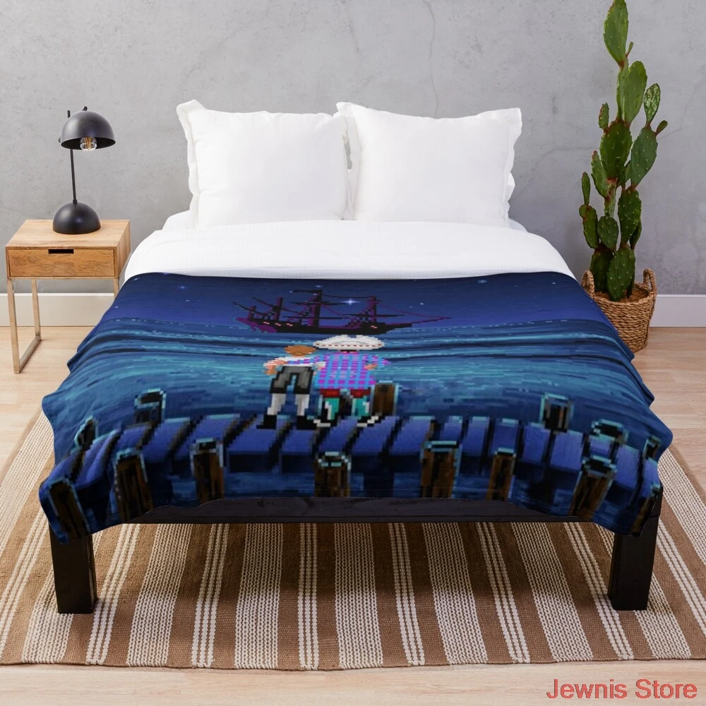 

Guybrush and Stan Monkey Island Throw Blanket Throws for Girls Boys Children's Kids Adult Gift Home Bedroom Decoration Flannel