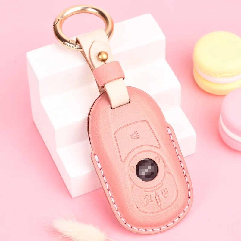 

Luxury Key Case Cover Genuine Leather for Buick Regal LaCrosse Envision Encore Keychain Holder Car Accessories Keyring for Women