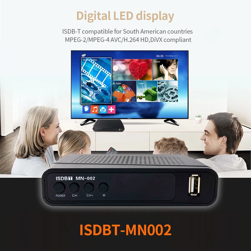 ISDB-T Digital TV Tuner FTA for Peru Brasil Chile ISDBT Receptor Wifi Receiver H.264 Set Top Box Youtube Full HD AC3 | Электроника