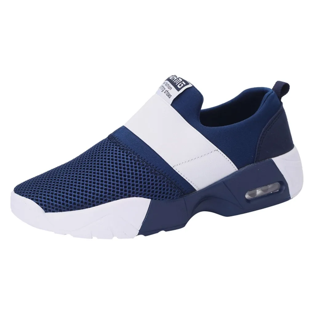 Дышащие кроссовки из сетки мужские повседневные подушки для улицы без шнурков