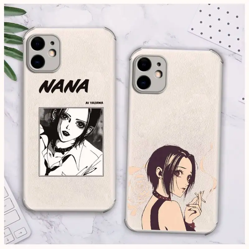 

Nana Osaki Anime Clear Phone Case Lambskin Leather For iphone 12 11 8 7 6 XR X XS PLUS MINI PLUS PRO MAX Shockproof
