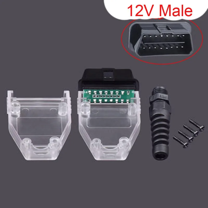 

OBD2 16-контактный штекер OBD для автомобиля + корпус + винты SR + зеленая печатная плата J1962 Разъем диагностического интерфейса OBD2