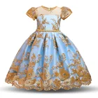 Пышное платье принцессы для маленьких девочек, детское платье для выступлений для девочек, платья с вышивкой, платье в Корейском стиле